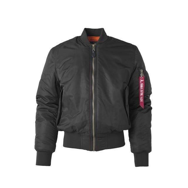 Close-up of zipper and collar detail on a stylish unisex bomber jacket, ideal for winter casual wear.