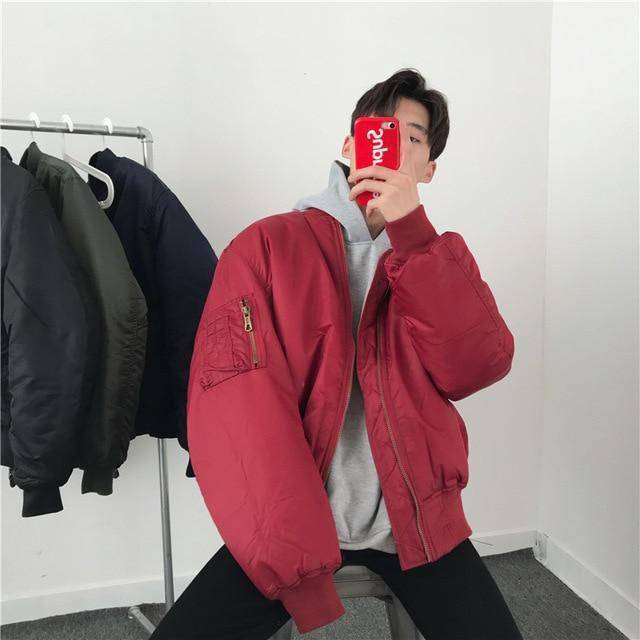 Unisex flight bomber jacket in grey, showcasing its comfortable and durable material for winter outerwear.