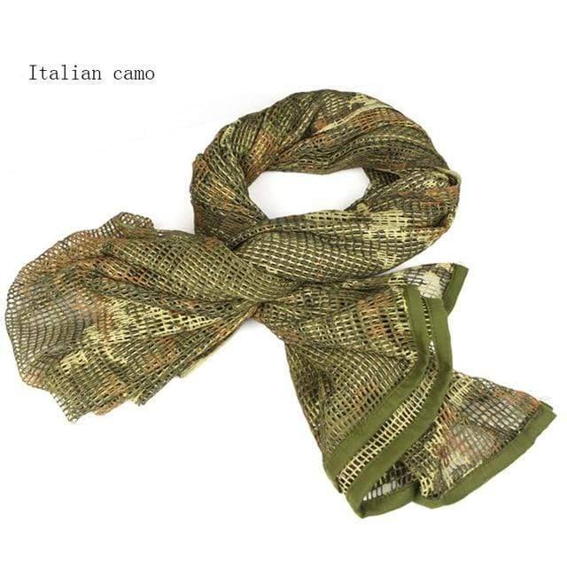 High-quality cotton mesh tactical scarf, unisex, in a woodland camouflage pattern, a must-have outdoor accessory