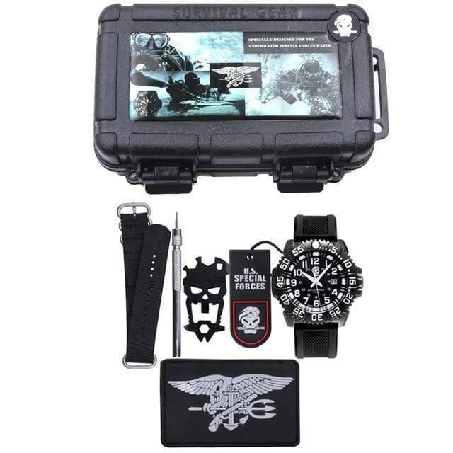 Robust unisex survival watch, highly waterproof with a gmt function for adventurers