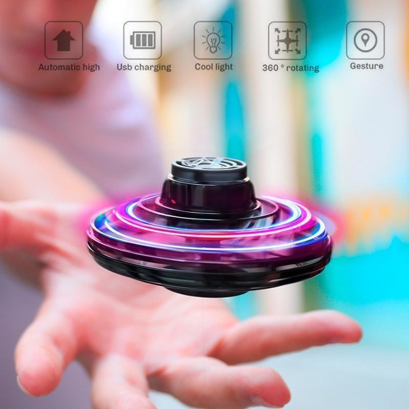 Unisex mini drone helicopter flying toy with bright LED lights, perfect kids gift for indoor fun.