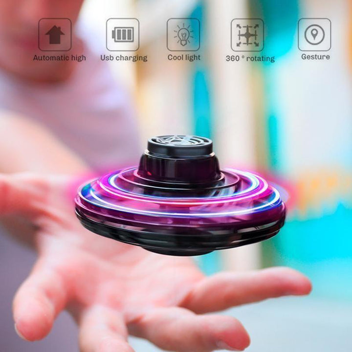 Unisex mini drone helicopter flying toy with bright LED lights, perfect kids gift for indoor fun.