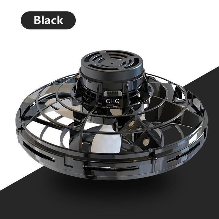 Futuristic mini flying toy, a durable helicopter with eye-catching LED lights, great for kids.