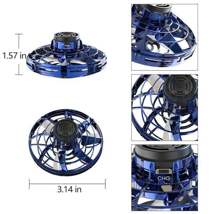Hand-controlled mini drone helicopter with vibrant LED lights for interactive play and indoor fun.