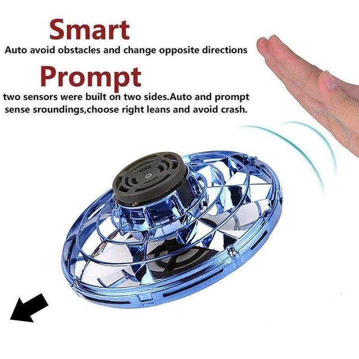 Rechargeable mini flying helicopter toy with dazzling LED lights, great gadget for kids' entertainment.