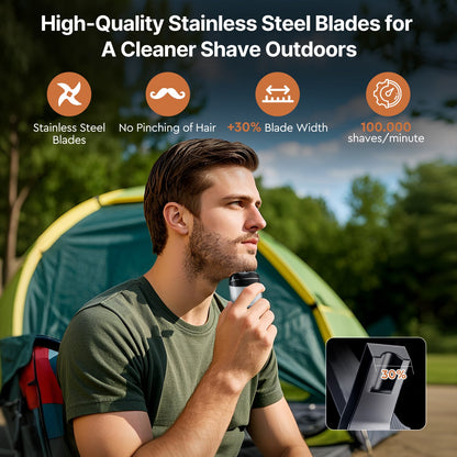 Unisex portable electric shaver, compact size, USB-C, an essential for daily grooming routines