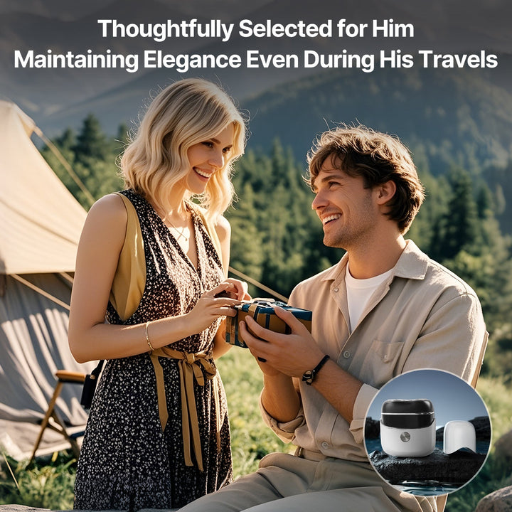 Rechargeable mini shaver with USB-C, for men's grooming, lightweight and highly portable design