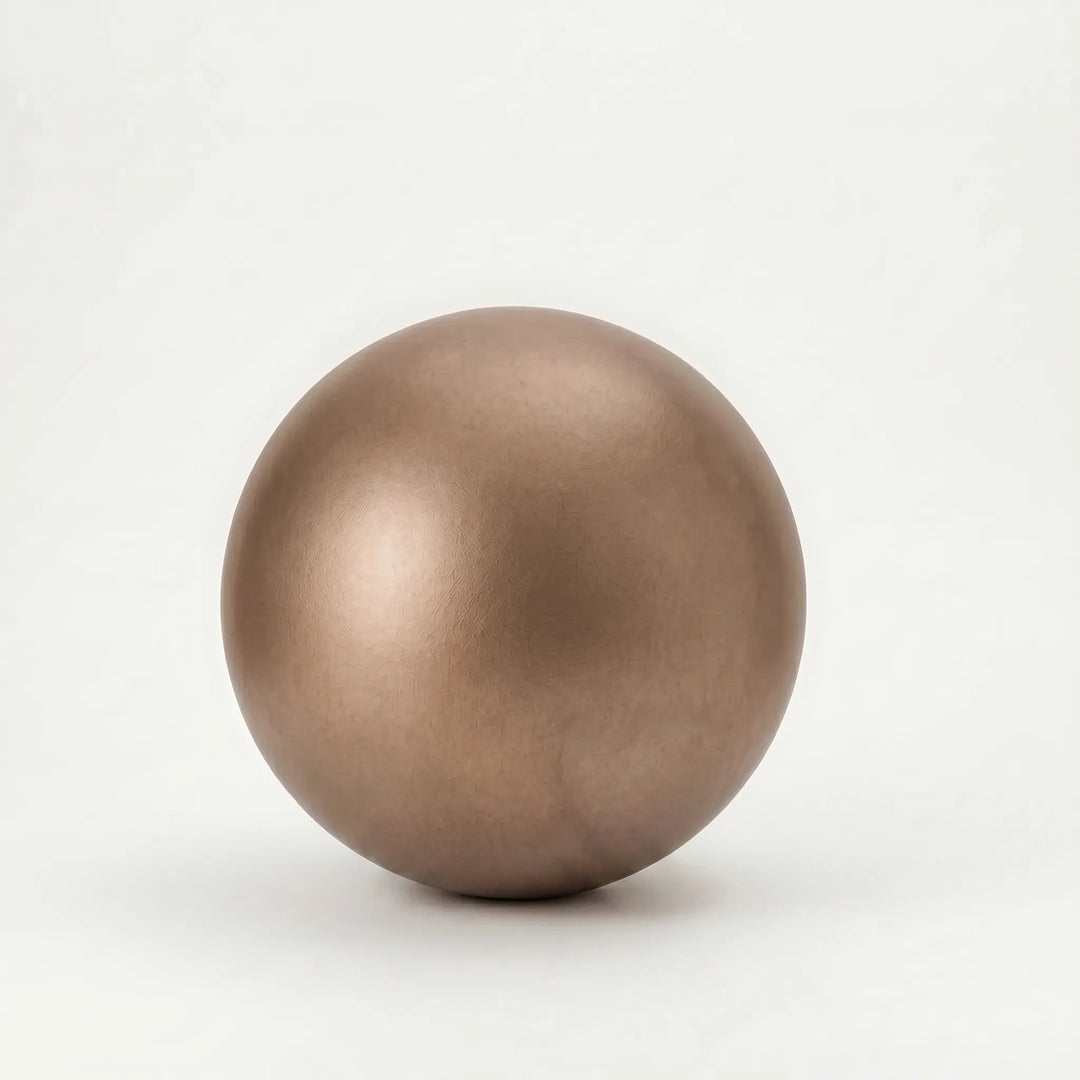 Close-up of a blue mini yoga ball, designed for Pilates, core workouts, and improving flexibility and balance.
