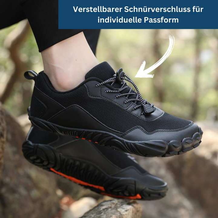 Pair of minimalist barefoot hiking shoes, perfect for flexible trail adventures