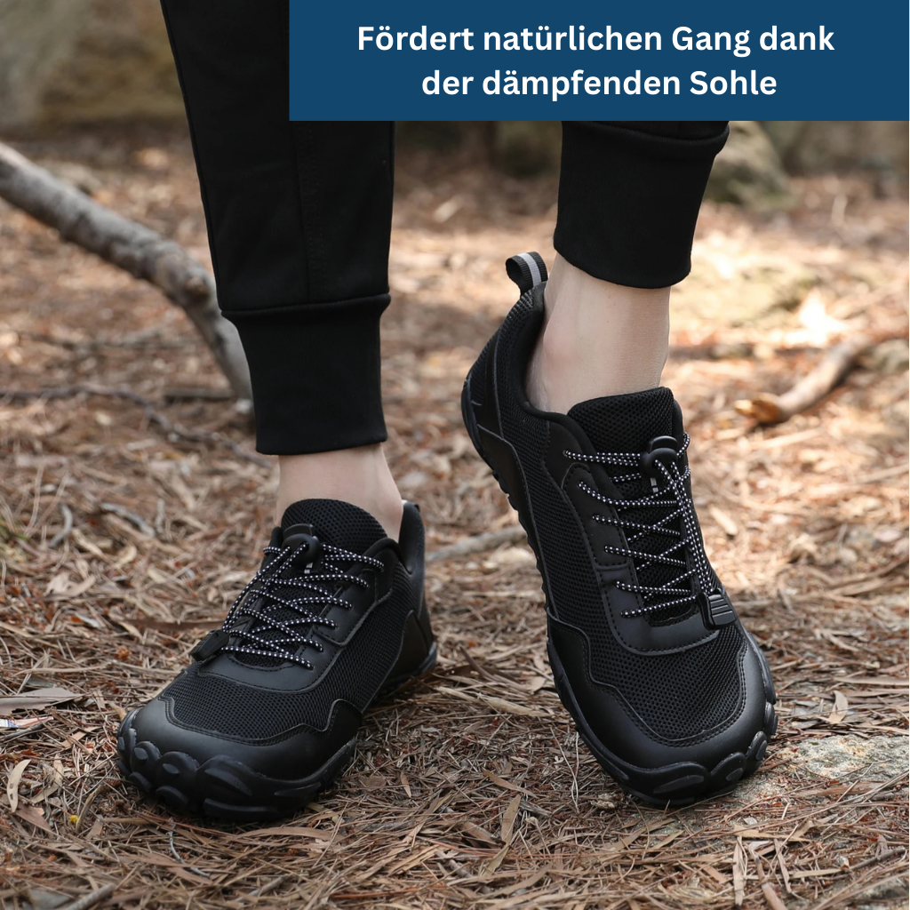 Top view of unisex barefoot footwear, emphasizing a minimalist and flexible design