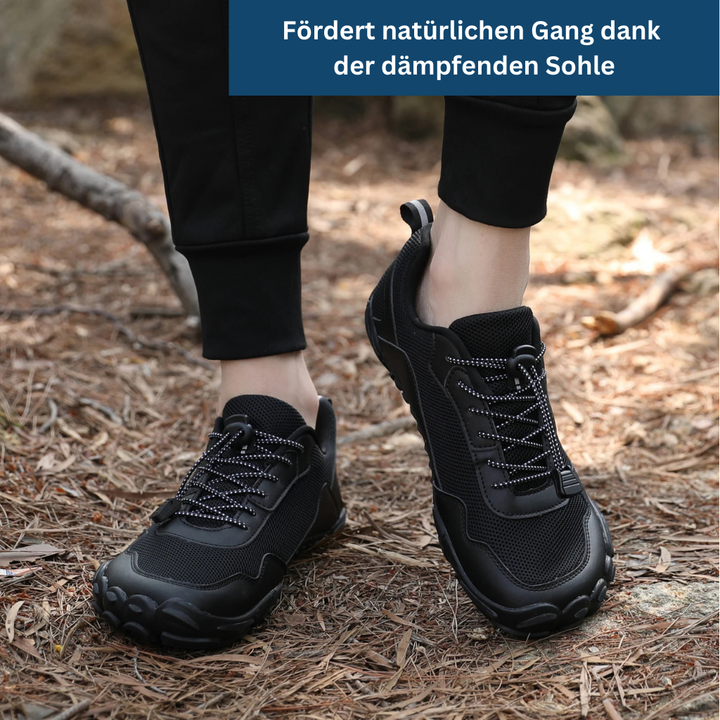 Top view of unisex barefoot footwear, emphasizing a minimalist and flexible design