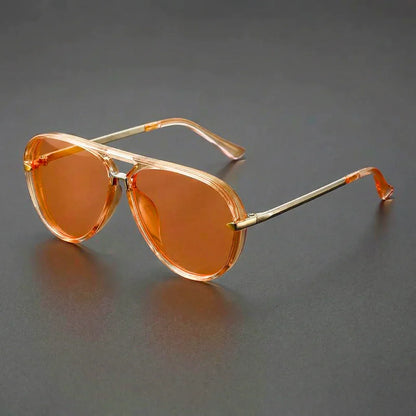 Sleek unisex aviator sunglasses, modern style fashion accessory, for complete UV400 eye protection.