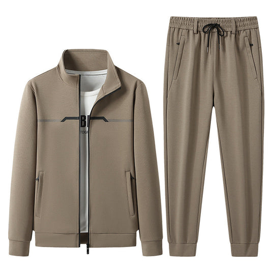 Unisex Modern Comfort Tracksuit Set in coffee brown, perfect for loungewear & casual wear. Relaxed fit.