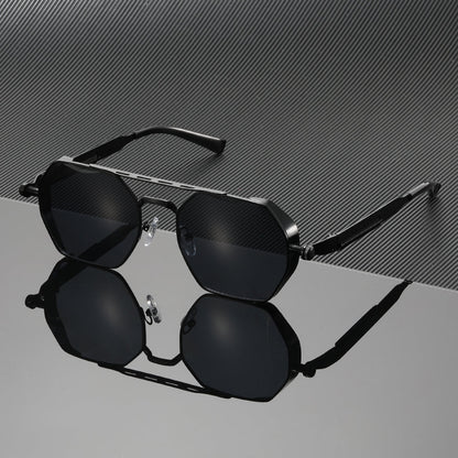 Summer style UV400 sunglasses: modern gradient lenses, elegant gold frames for unisex wear.
