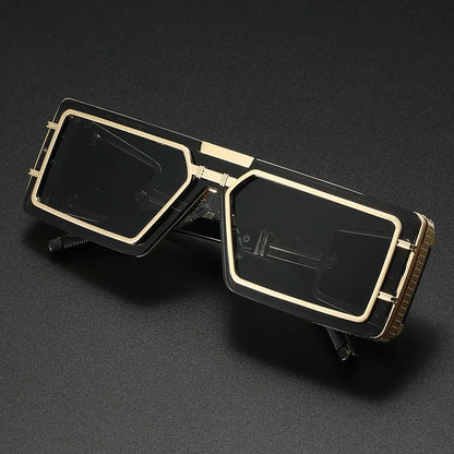 Unisex modern sunglasses, sleek metal frame, essential UV400 eye comfort and fashion eyewear appeal.