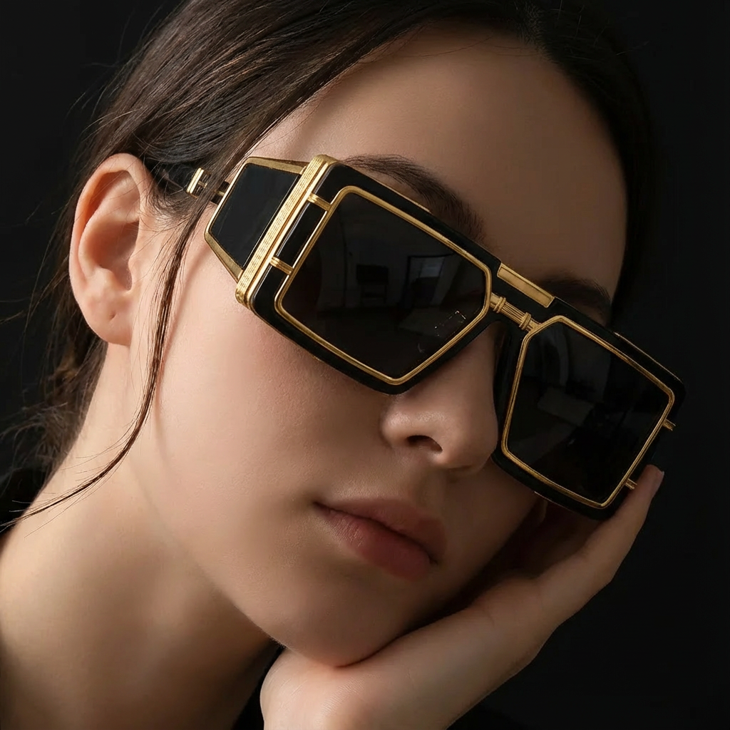 Sleek metal frame unisex sunglasses, modern fashion eyewear, essential for UV400 protection.