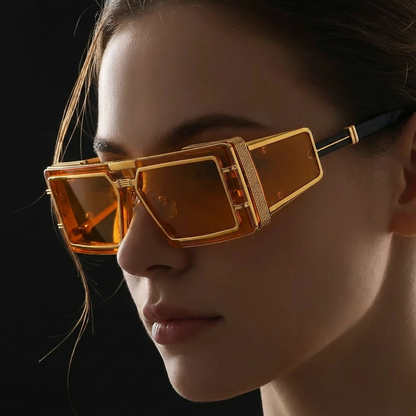Fashionable unisex sunglasses, modern metal frame design, robust UV400 protection for daily wear.
