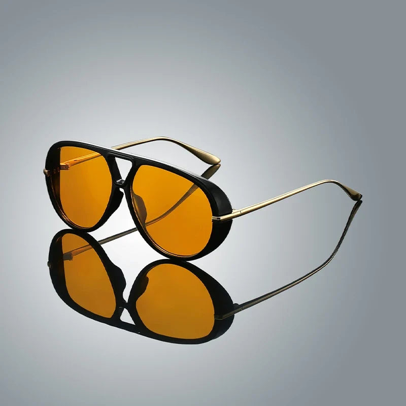Unisex Modern Retro Sunglasses with stylish metal frame, offering UV protection for a fashionable look.