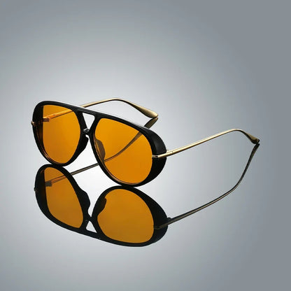 Unisex Modern Retro Sunglasses with stylish metal frame, offering UV protection for a fashionable look.