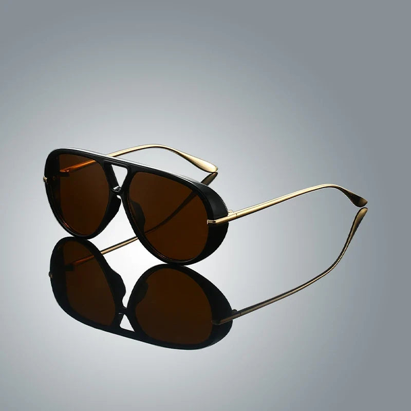 Fashionable unisex shades, modern retro style with durable metal frame, perfect for daily UV protection.