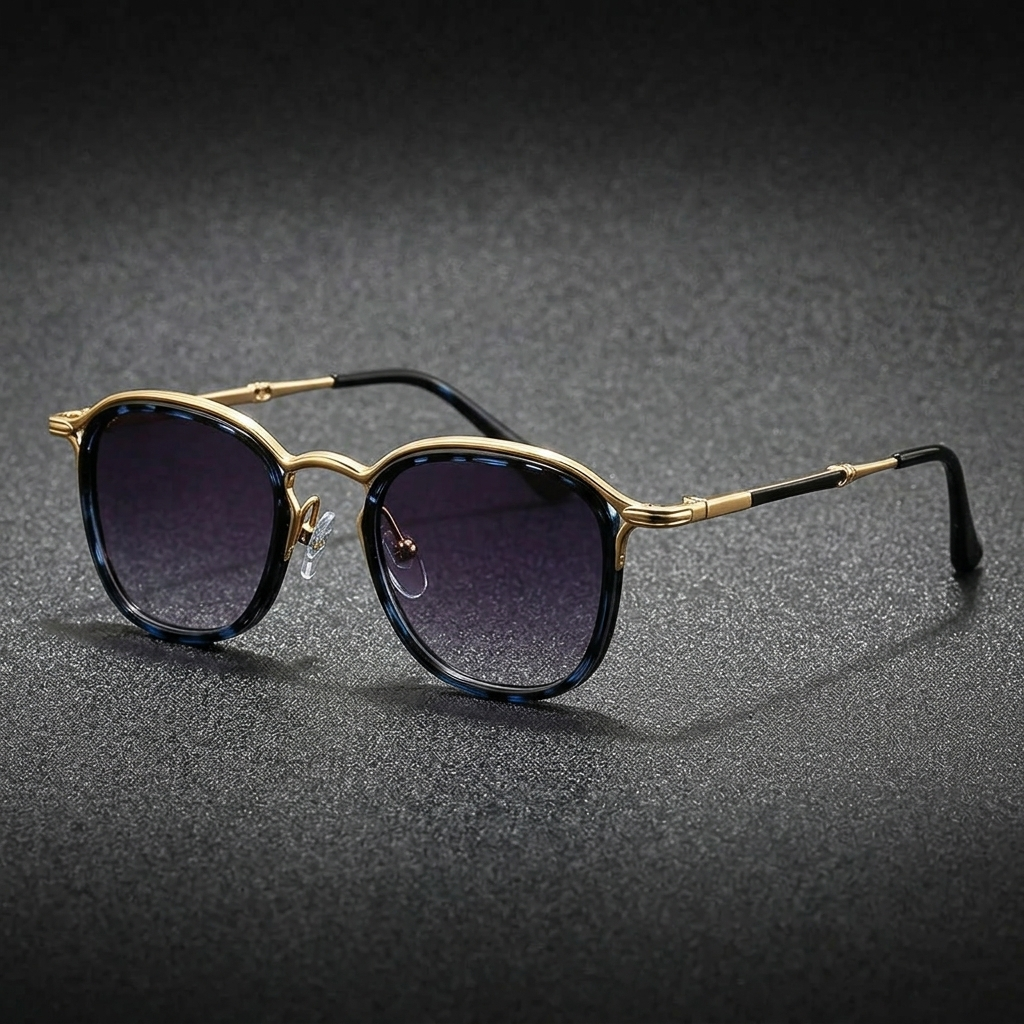 Blue Leopard Unisex Modern Round UV400 Shades. Stylish eye protection, anti-glare lenses.