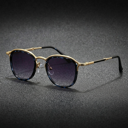 Blue Leopard Unisex Modern Round UV400 Shades. Stylish eye protection, anti-glare lenses.