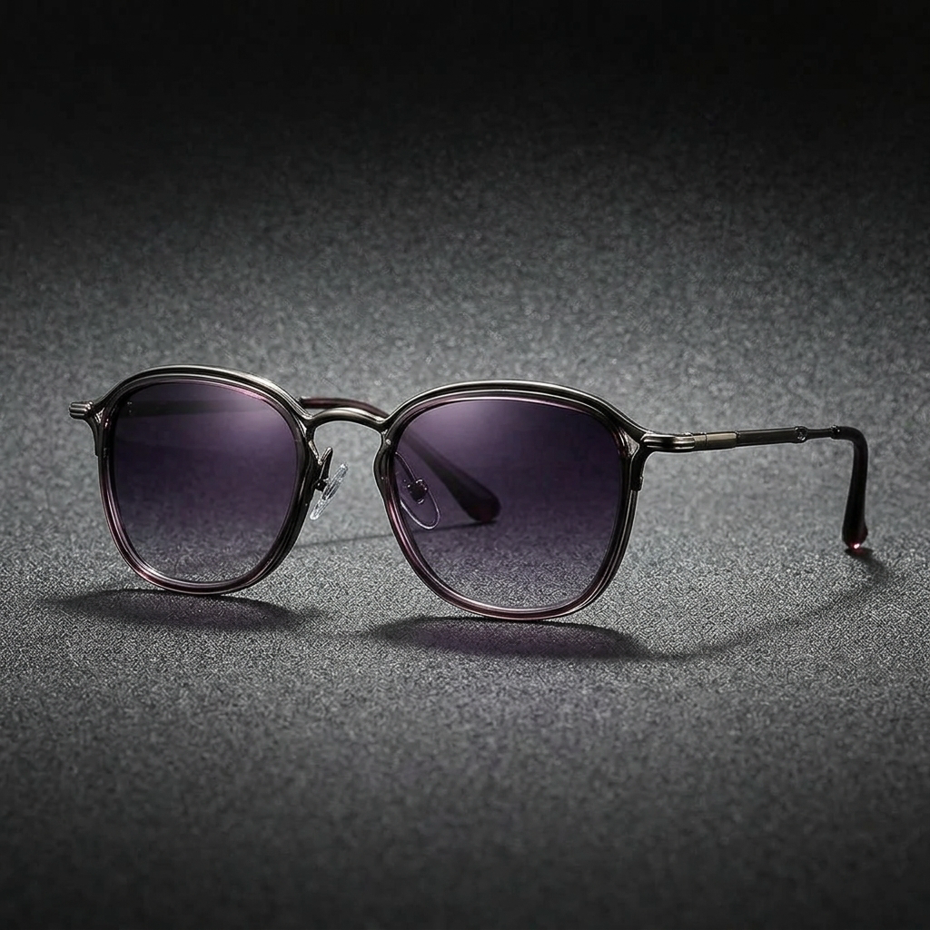 Silver Frame Unisex Modern Round UV400 Shades. Stylish eye protection, anti-glare.