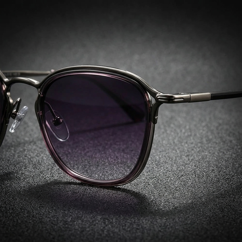 Stylish Two-Tone Frame Unisex Modern Round UV400 Sunglasses. Fashionable eye protection.