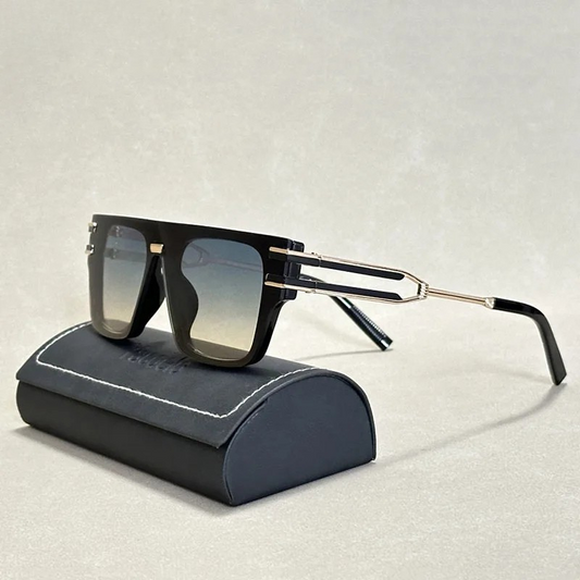 Unisex modern shield sunglasses with a sleek, angular design. Perfect fashion statement eyewear.