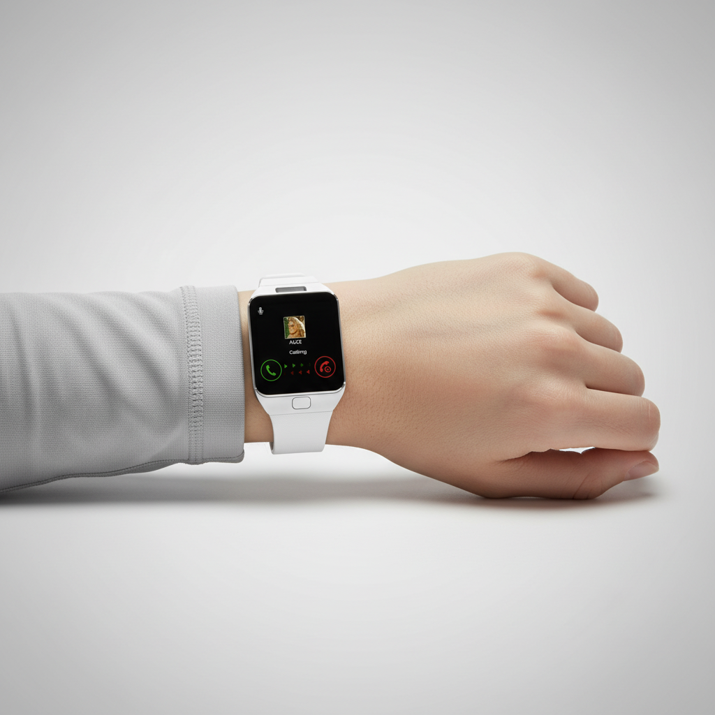 Modern rectangular touchscreen smartwatch, a unisex fitness tracker with Bluetooth connectivity.
