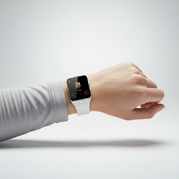 Pulseon modern smartwatch with rectangular touch display, a versatile unisex fitness tracker.