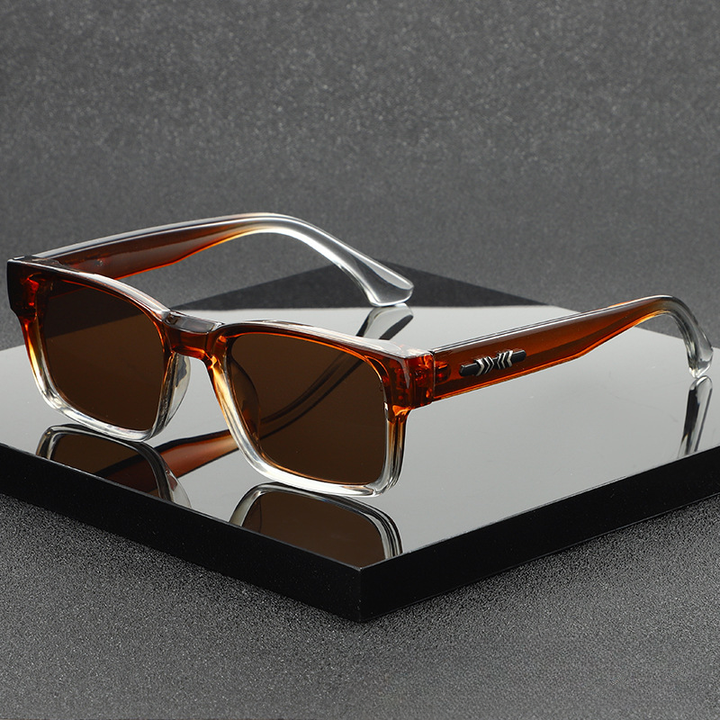 Lightweight dual tone square frame sunglasses for men & women. Stylish UV400 fashion eyewear.