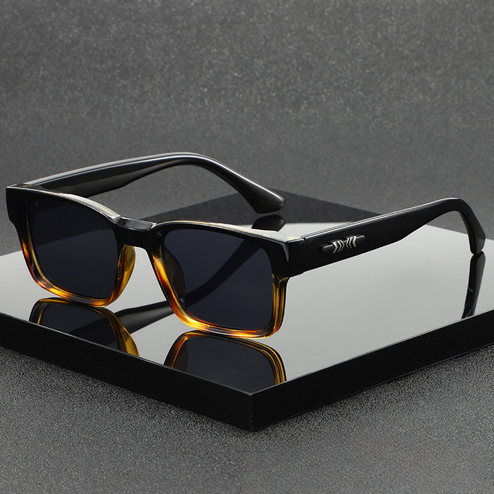 Stylish unisex modern square sunglasses with dual tone frames, lightweight design & UV400 eye protection.