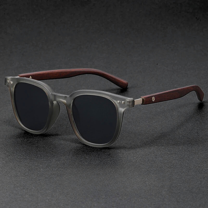 Lightweight unisex modern sunglasses featuring a scratch-resistant acetate & wood frame.