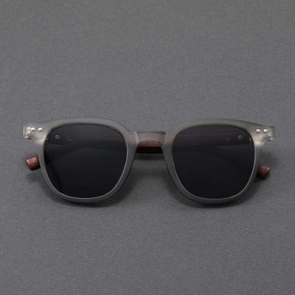 Chic unisex sunglasses with durable acetate & wood frame, providing excellent UV protection.
