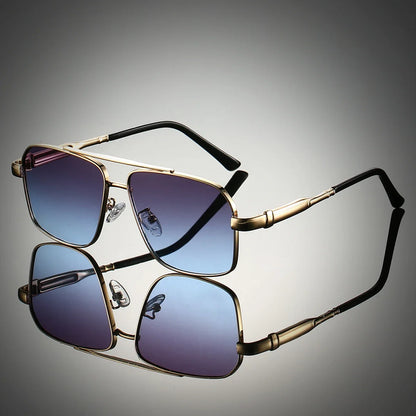Stylish unisex eyewear, modern sunglasses with a chic metal frame, providing essential UV sun protection.