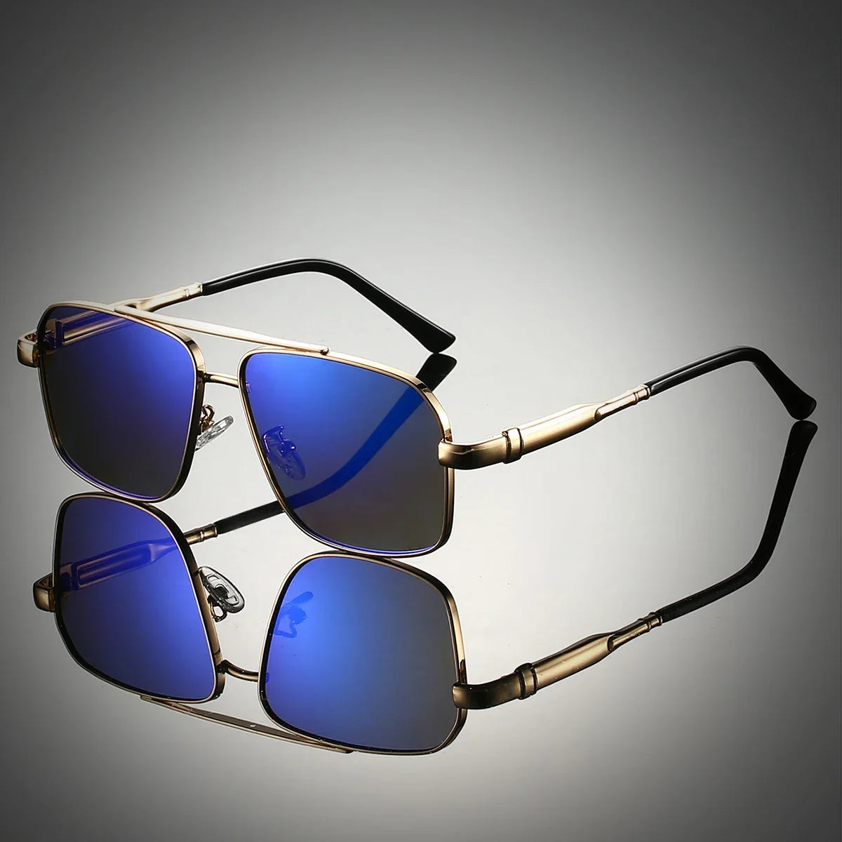 Modern unisex sunglasses with a unique metal frame design, offering high UV protection and trendy style for all.