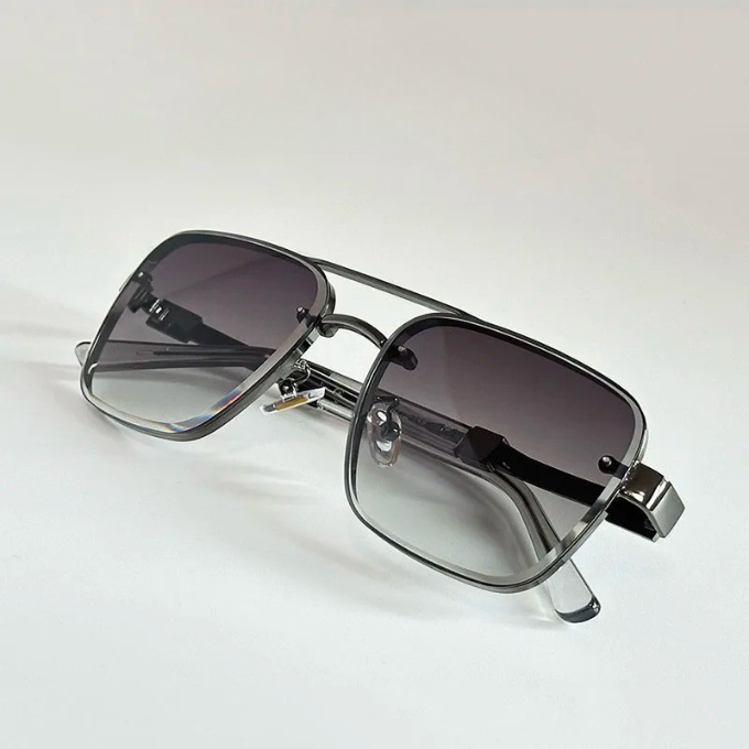 Monaco gradient unisex sunglasses, stylish square metal shades providing UV protection.