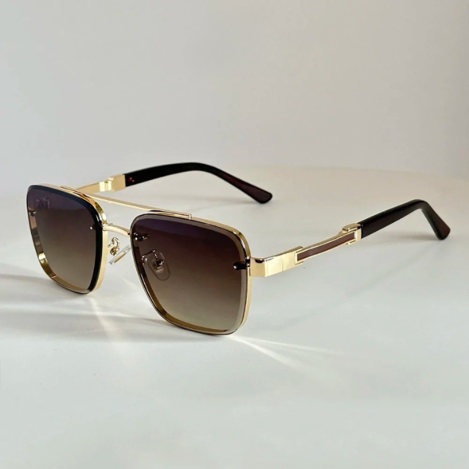 Unisex Monaco gradient eyewear, fashion-forward square metal frame sunglasses with UV protection.