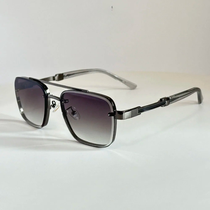 Unisex square shades, Monaco gradient design with UV protection, durable metal frame eyewear.