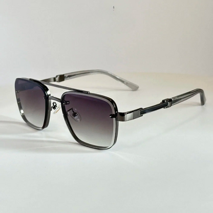 Unisex square shades, Monaco gradient design with UV protection, durable metal frame eyewear.