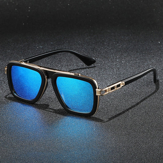 Unisex Monarc Square Sunglasses with reflective UV400 lenses and sturdy metal frame for impact protection & style.