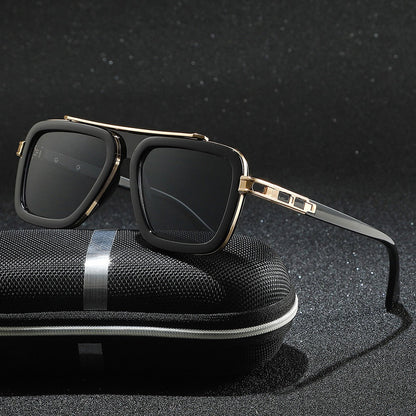 Fashionable unisex Monarc Square Sunglasses, chic eyewear with reflective lenses, perfect for any style.