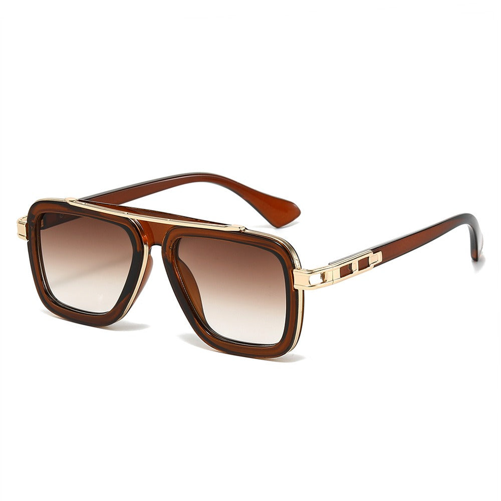 Reflective Monarc Square Sunglasses, unisex shades with a stylish metal frame, offering UV400 protection.