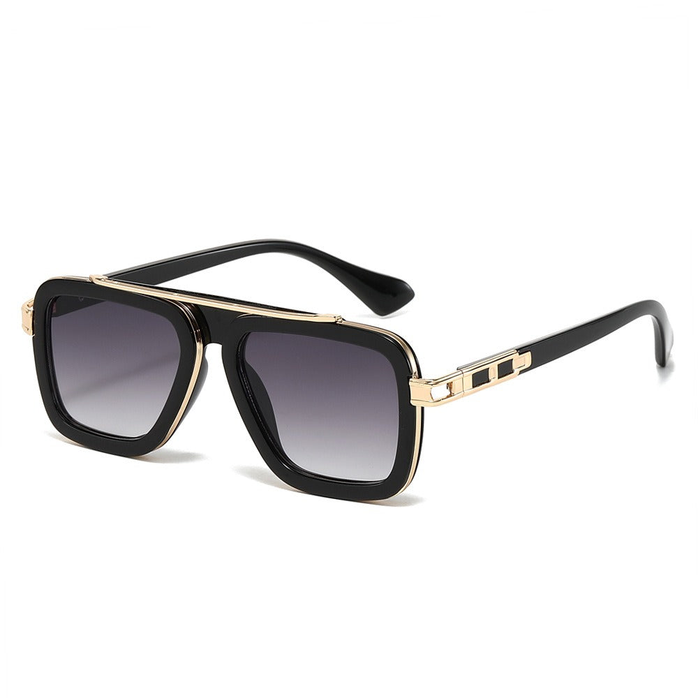 Classic square sunglasses for impact. Unisex Monarc eyewear with robust metal frame & UV400 reflective lenses.