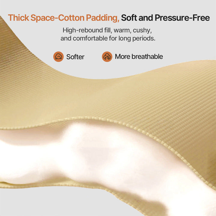 Outdoor moon chair, reclining, showcasing its durable fabric and stable construction for relaxation.