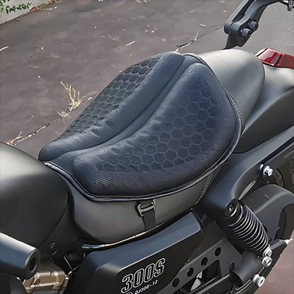 Unisex motorcycle gel seat pad for long rides, providing comfort & shock absorption for any bike.