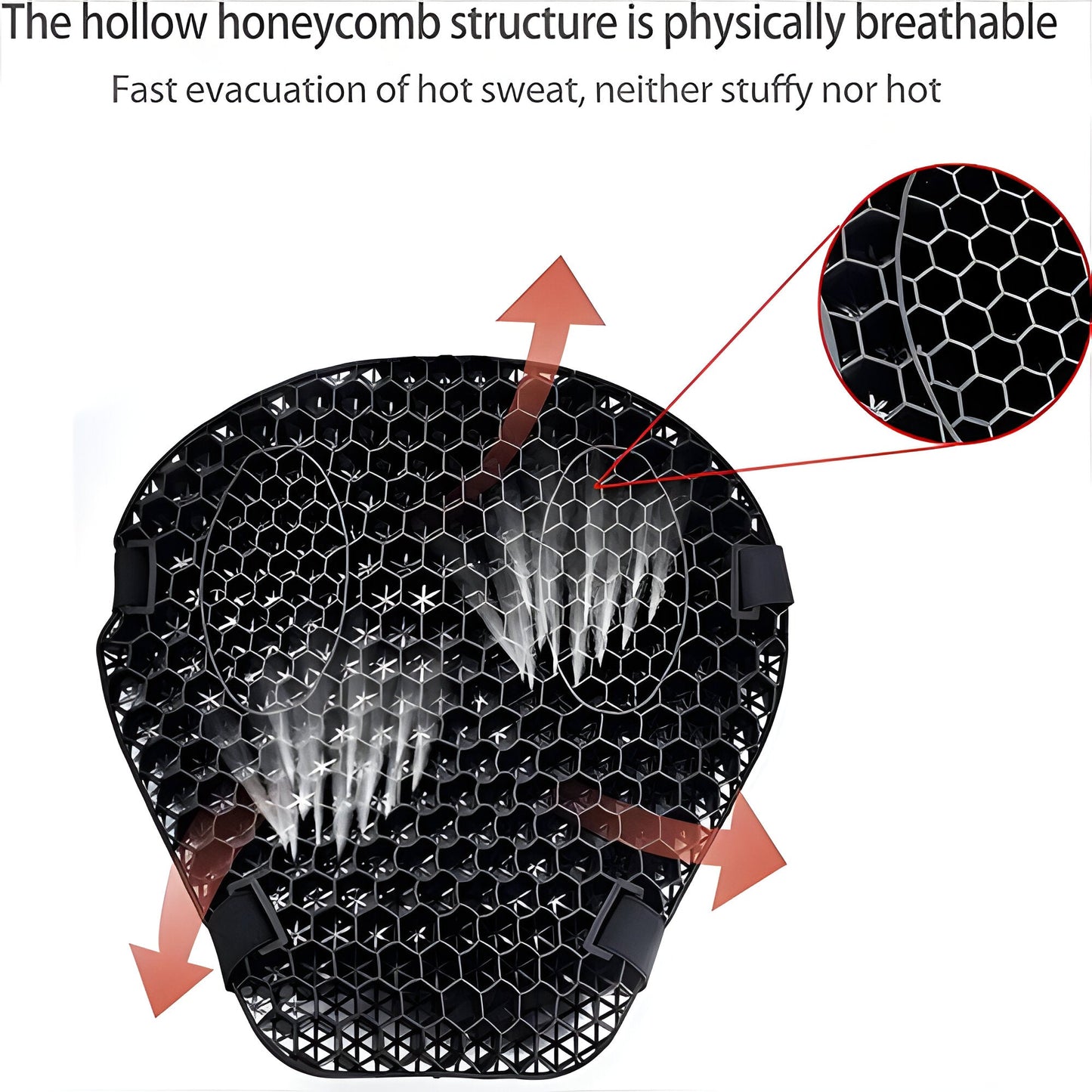 Durable motorcycle gel seat pad, a breathable cushion accessory for universal fit & enhanced long-ride comfort.