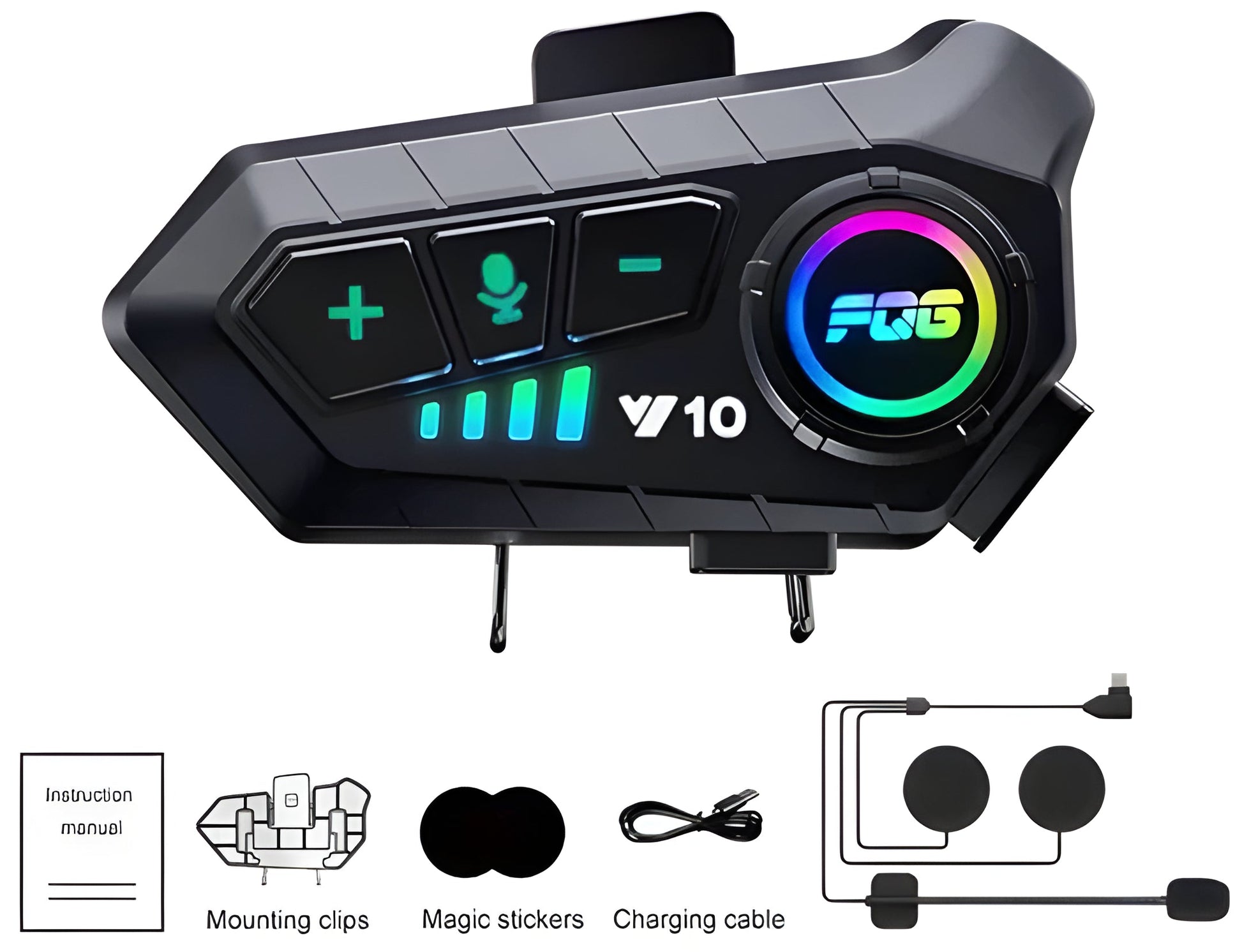 Unisex motorcycle helmet Bluetooth 5.3 headset for clear bike communication, voice control & GPS audio.