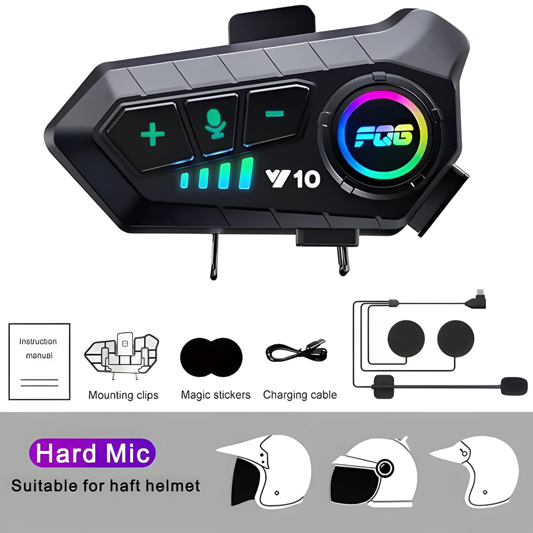 Stay connected with this unisex motorcycle helmet Bluetooth headset system, offering GPS, voice & intercom.